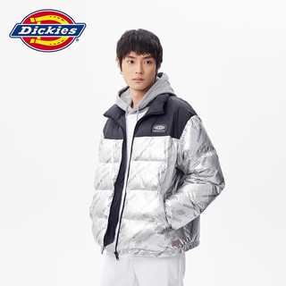 dickies羽绒服 男女时尚金属面料拼接厚夹克外套11261 银色 L