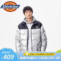 Dickies 帝客 羽绒服 男女时尚金属面料拼接厚夹克外套11261 银色 XL