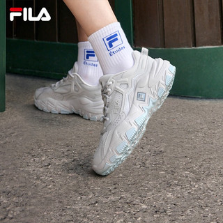 FILA 斐乐掠夺者2女鞋跑步鞋夏季老爹鞋男复古运动鞋透气 雨雾灰-NC 38