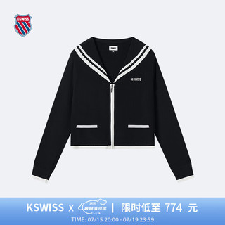 K·SWISS 盖世威（K·SWISS）女外套 24夏季 休闲舒适透气针织外套 199916 008正黑色 XL