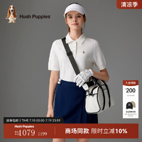 Hush Puppies暇步士女装夏季日常通勤短袖Polo衫 泡沫白 L