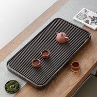 金镶玉茶盘茶托 家用办公托盘带排水茶盘功夫茶台 洛川茶盘68*38