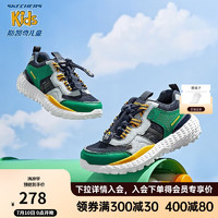 Skechers斯凯奇儿童鞋磁吸扣男童运动鞋夏季透气网鞋个性潮鞋405200L 海军蓝色/绿色/LGNV 36码