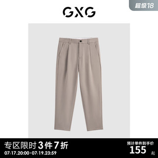 GXG男装   浅咖色宽松休闲裤长裤款GEX10219253 浅咖色 180/XL