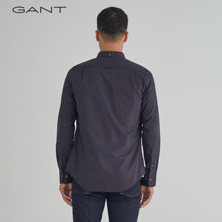 GANT 甘特夏季男士时尚休闲美式经典简约透气舒适长袖衬衫|3046402 5黑色 XXL