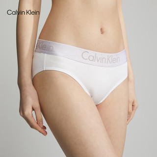 Calvin Klein内衣女士循环提花腰边ck舒适棉质半包臀防夹臀三角内裤女QP1280O 100-月光白 M