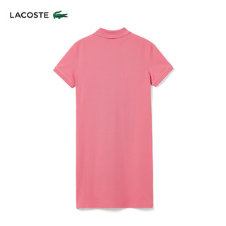 LACOSTE法国鳄鱼女装24年纯色简约POLO领连衣裙裙子|EF0082 PQU/豆沙色 38 /165