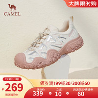 骆驼（CAMEL）【白鹿同款】休闲鞋女时尚丑萌鞋潮流拼接运动鞋户外登山鞋 L24S076620米/银/粉 42