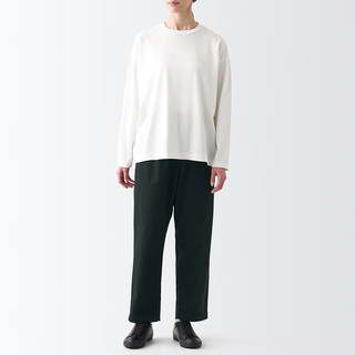 无印良品 MUJI Labo 男女通用 丝光斜纹宽版裤长裤休闲裤纯棉全棉BFE29C2A 黑色 M