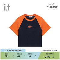 :CHOCOOLATEit 女装插肩袖拼色T恤2024夏季新款简约时尚半袖1875X BKX/黑色 XS