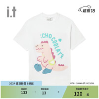 :CHOCOOLATEit 女装宽松短袖T恤2024夏季活力趣味半袖000300 WHX/白色 2XL