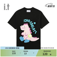 :CHOCOOLATEit 女装宽松短袖T恤2024夏季活力趣味半袖000300 BKX/黑色 L