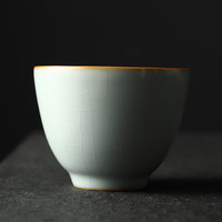 東茗堂 汝窑茶杯开片汝瓷主人杯个人杯陶瓷茶盏单杯茶碗功夫茶具品茗杯 汝窑星安杯(大号) 125ml