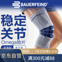 保而防3.5码德国运动护膝 篮球羽毛球跑步护具   防滑银钛灰 单支装