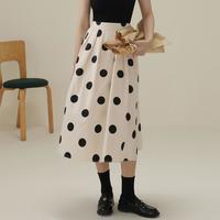【时尚春秋】法式波点百褶裙a字半身裙高级感裙子女伞裙夏季半裙
