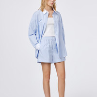 Fabrique Innovations Fabrique小粉条撞色条纹衬衫套装新款芭比多巴胺