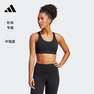 adidas中强度形体瑜伽普拉提运动U型美背内衣女装阿迪达斯 黑色 AXSD