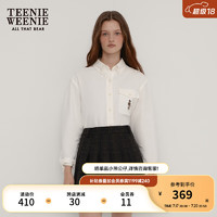 Teenie Weenie小熊2024秋新款学院风简约长袖衬衫微宽松上衣女