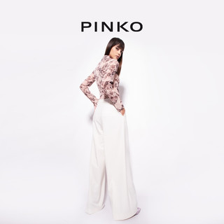 【明星同款】PINKO 通勤纯色长款西装阔腿裤100157A0HO