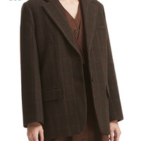 it LAP女装格纹西装夹克休闲冬季复古时髦毛呢外套HWJA61L