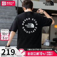 The North Face北面男士t恤男舰店 24夏季经典大LOGO运动户外舒适透气圆领T恤男 88GC黑/棉质/后背大logo/晒图退5 S/165/84A【90-110斤】