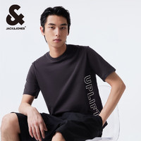 杰克·琼斯（JACK&JONES）夏季常规休闲百搭衣身字母印花圆领短袖T恤男士224101153 E39 炭灰 常规 E39 炭灰 185/104A/XL