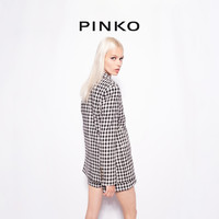 PINKO 双排扣格纹西装外套100642A0N0