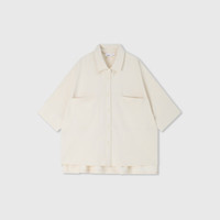 Gap 盖璞 女士大口袋短袖衬衫宽松简约百搭纯色上衣 638888 米色 M