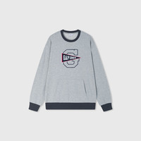 Gap 盖璞 男女士印花logo撞色拼接插袋圆领卫衣上衣 637090 灰色 L