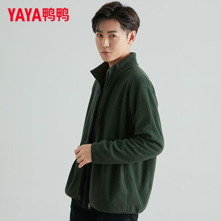 鸭鸭羽绒服鸭鸭（YAYA）摇粒绒外套男女春秋季同款抓绒百搭户外休闲纯色上衣抓绒衣开衫K 大红色（男款） L