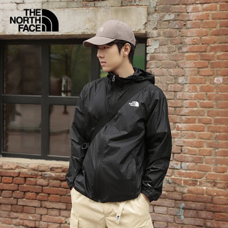 北面（The North Face）防晒衣薄风衣男休闲防风防泼水风衣UPF50+外套24春季|87V6 JK3/宇宙黑 XXL/185