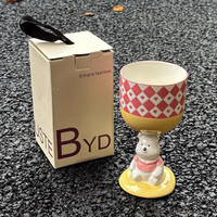 万家全马克杯陶瓷杯水杯酒杯高脚杯杯子送闺蜜女友元旦 粉色菱形小熊（礼盒装）