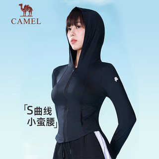 骆驼（CAMEL）修身防晒衣女24年防紫外线透气防晒服【茶花系列】 幻影黑