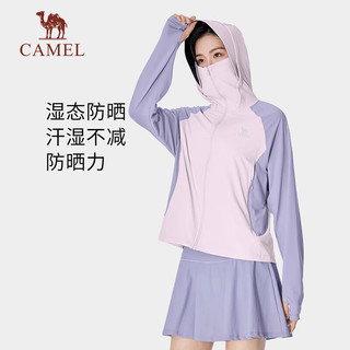 骆驼（CAMEL）【白鹿同款-如风】冷白皮户外原纱防晒衣春夏防紫外线防晒服 A24BZ01100，玉石白/橡木灰，女 L