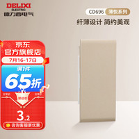 DELIXI德力西超薄118型开关插座面板 CD696沙金色厨房暗装组合15孔插座面板 填空件