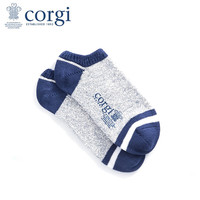 CORGI柯基英国船袜浅口条纹拼接简约风100%棉短袜春夏款 Navy 男款40-44