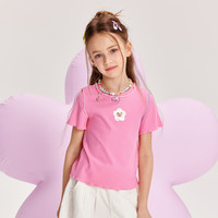 PawinPaw卡通小熊童装2024年夏季女童短袖T恤儿童衣服 Pink粉红色/25 090