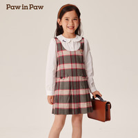 PawinPaw卡通小熊童装2024年秋冬女童梭织连衣裙 Grey灰色/15 110cm