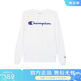 Champion plus会员Champion草写logo纯色男士圆领长袖T恤 GT78H-Y06794-045