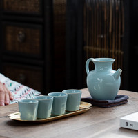 汝山明《汝宴》汝窑执壶家用酒器套组 年礼 礼盒包装 非遗汝窑 酒器套组