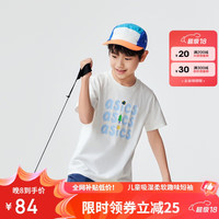 ASICS亚瑟士童装2024春夏季男女儿童吸湿柔软趣味短袖T恤332241173084 10本白 150