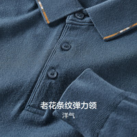 红豆长袖polo衫男【亲肤贴身穿】24秋冬套头翻领t弹力针织打底衫 亮湖蓝A2 105 170/88A50-62公斤