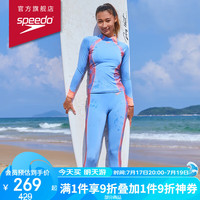 速比涛（Speedo）闹海2.0系列女子防晒冲浪拼色长裤抗氯修身水陆两用 蓝色/粉色 XS XS(身高150-154cm,重40-45kg) 蓝色/粉色(仅泳裤)