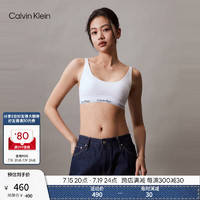 Calvin Klein内衣【摩登引力带】24春夏女士可卸垫ck无钢圈背心式文胸QF7586AD 100-月光白 L