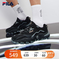 FILA 斐乐掠夺者跑步鞋春夏撞色男款休闲运动鞋 黑/中灰-BM 39