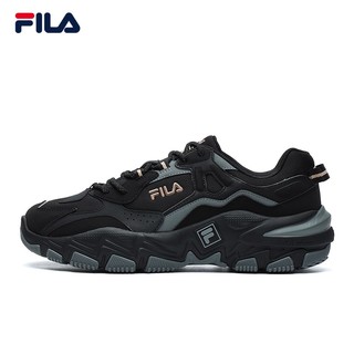 FILA 斐乐掠夺者跑步鞋春夏撞色男款休闲运动鞋 黑/中灰-BM 43