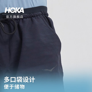 HOKA ONE ONE男款春夏热身长裤休闲舒适轻量百搭运动裤 黑色（尺码偏大） S