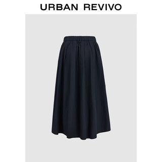 URBAN REVIVO 女士时尚休闲简约松紧腰超宽松半裙 UWM540003