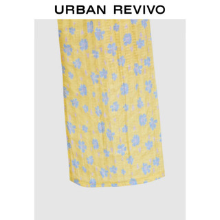 URBAN REVIVO 女士田园风碎花系带长袖开襟衬衫 UYY240013 黄色印花 L