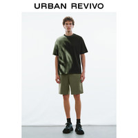 URBAN REVIVO 男士潮牌撞色艺术植物印花短袖T恤 UMF440139